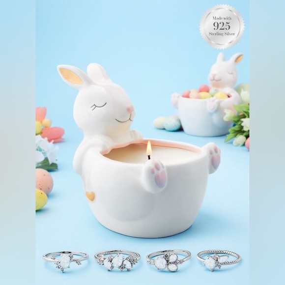 Charmed Aroma Other - 2019 Charmed Aroma Bunny Marshmallow candle with 925 Opal ring, size 9